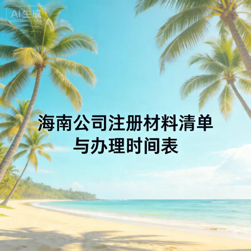 海南公司注册材料清单与办理时间表
